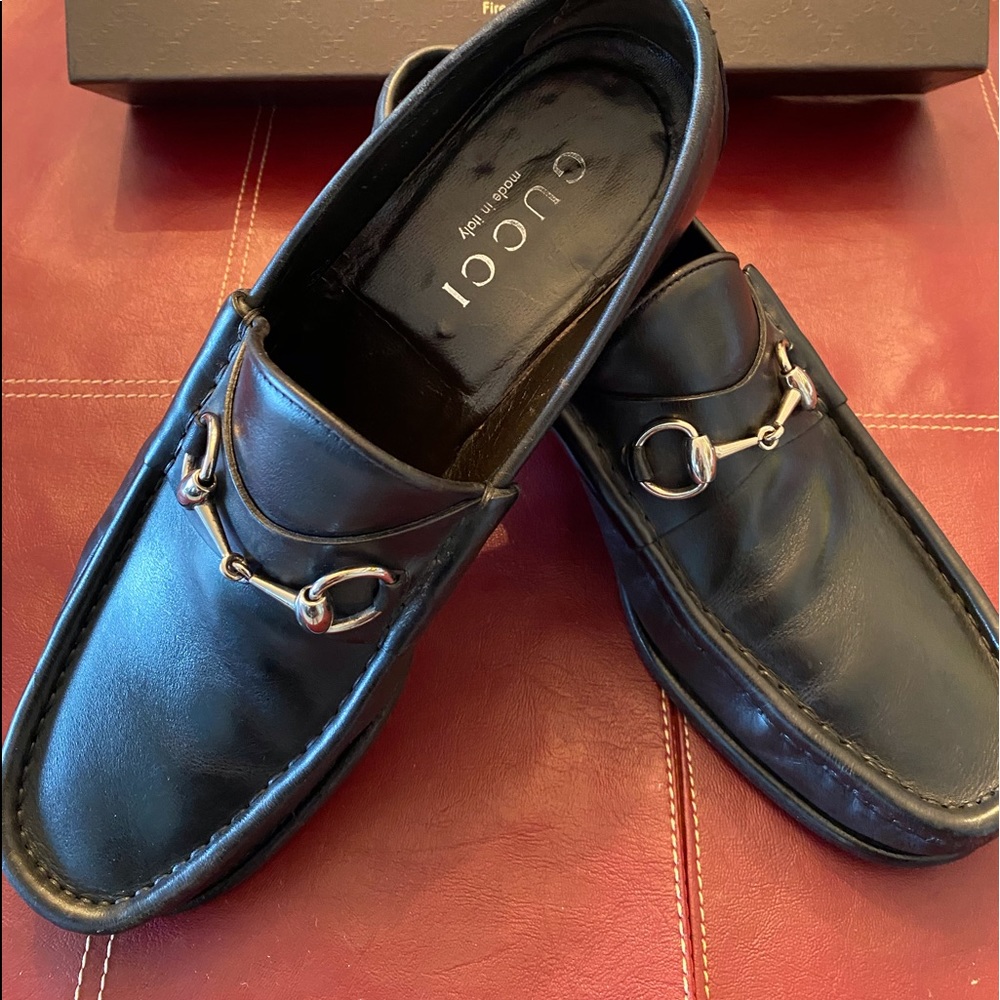 Men’s Gucci Silver Horsebit Loafers Black
